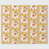 Western Kleines Cowgirl auf Stick Horse Yew Haw Geschenkpapier (Flach)