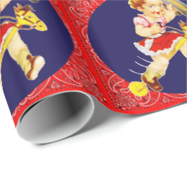 Western Kleines Cowgirl auf Stick Pferd Geschenkwr Geschenkpapier