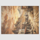 Western Kleinstadt in der Wildwestprairie Seidenpapier (Vorderseite)