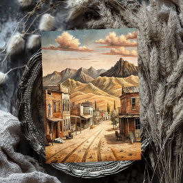 Western Kleinstadt in der Wildwestprairie Seidenpapier