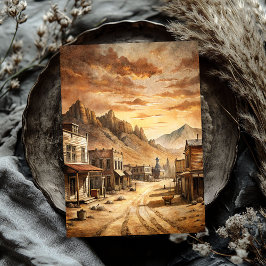 Western Kleinstadt in der Wildwestprairie Seidenpapier