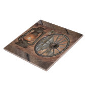 Western-Kohleöllampe und Wagenrad Fliese (Seite)