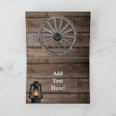 Western-Kohleöllampe und Wagenradkarte Karte (Innenseite)