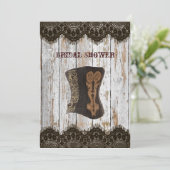 Western-Korsett-Brautparty Einladung (Stehend Vorderseite)