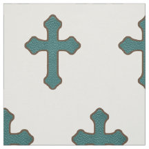 Western Kreuz Aquamarine Imitate Ledergewebe