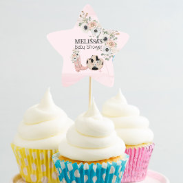 Western-Kuchenmädchen Cupcake Topper aufsetzen Stern-Aufkleber