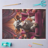 Western Kuh sitzt rosa Stuhl Decoupage Seidenpapier (Basteln)