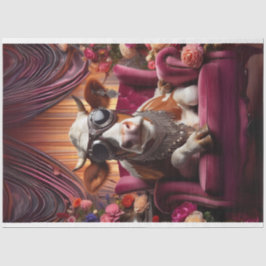 Western Kuh sitzt rosa Stuhl Decoupage Seidenpapier