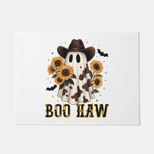 Western Kuh Spot Spooky Ghost Boo Haw Fußmatte (Vorderseite)