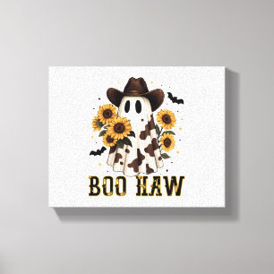 Western Kuh Spot Spooky Ghost Boo Haw Leinwanddruck