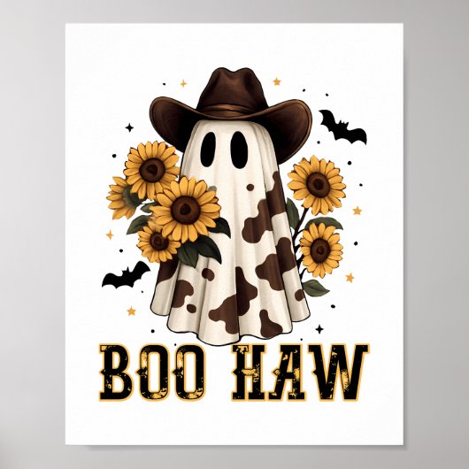 Western Kuh Spot Spooky Ghost Boo Haw Poster (Vorne)