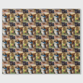 Western-Kühe-Collage Geschenkpapier (Flach)