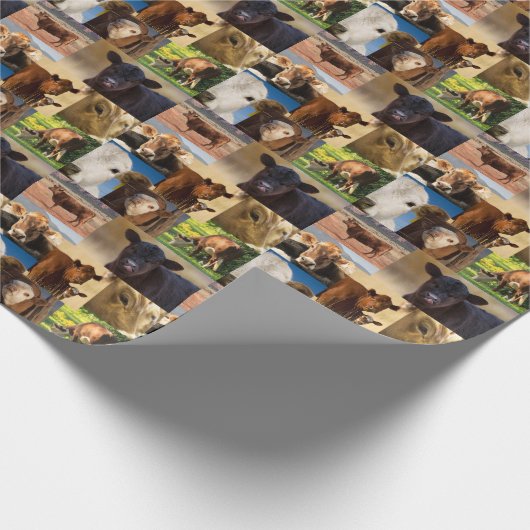 Western-Kühe-Collage Geschenkpapier (Ecke)