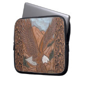 Western-Land bearbeiteter lederner Vintager Adler Laptopschutzhülle (Vorderseite Links)