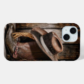 Western Land Braunholz Cowboystiefel Case-Mate iPhone Hülle (Rückseite (Horizontal))