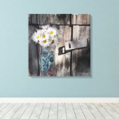 Western Land daisa Stallholz Cowboy Stiefel Leinwanddruck (Insitu (Holzboden))