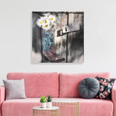 Western Land daisa Stallholz Cowboy Stiefel Leinwanddruck (Insitu (Wohnzimmer))
