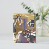 Western Land "Dancing Cowgirl" Postkarte (Stehend Vorderseite)