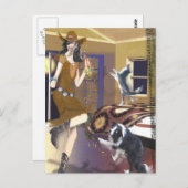 Western Land "Dancing Cowgirl" Postkarte (Vorne/Hinten)