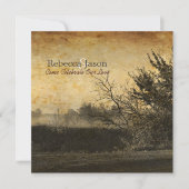 Western Land Herbstbäume rustikale Bauernhochzeit Einladung (Vorderseite)