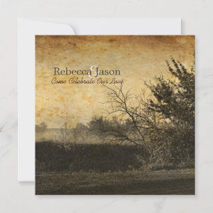Western Land Herbstbäume rustikale Bauernhochzeit Einladung