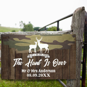 Western Land Hirsch die Jagd ist vorbei Hochzeit Banner