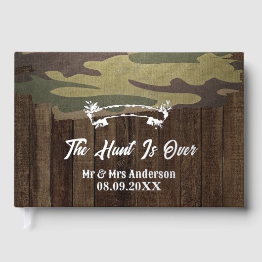 Western Land Hirsche die Jagd ist über Hochzeitsfo Gästebuch (Vorderseite)