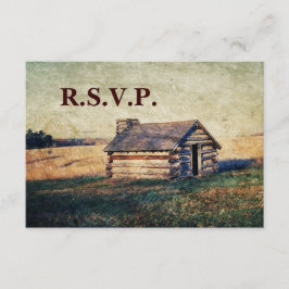 Western Land Kabine Hochzeit RSVP Reaktion Karte