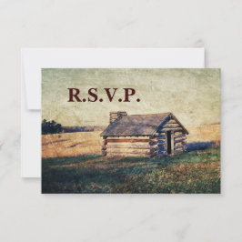 Western Land Kabine Hochzeit RSVP Reaktion Karte