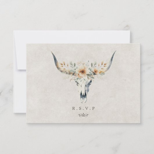 Western Land langgezogene Hochzeitsmahlzeiten UAWG RSVP Karte (Vorderseite)