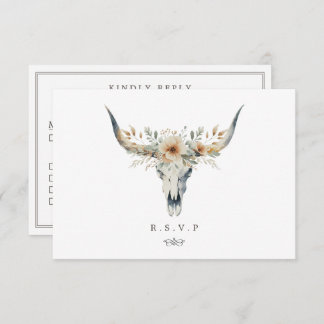 Western Land langgezogene Hochzeitsmahlzeiten UAWG RSVP Karte