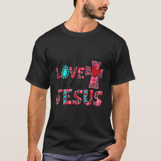 Western Land Liebe wie Jesus Cross Christlich Ge T-Shirt