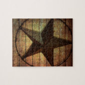 Western Land Primitive Stallholz Texas Star Puzzle (Horizontal)