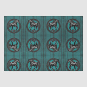 Western Land Reitpferd Aquamarin Seidenpapier