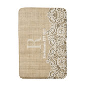 Western Land rustikale Burlap und Spitzen Familie Badematte (Vorderseite Vertikal)