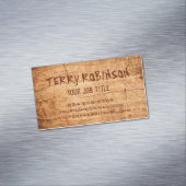 Western Land Rustikale Scratched Wood Gran Magnetische Visitenkarte (Beispiel)