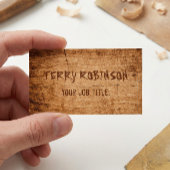 Western Land Rustikale Scratched Wood Gran Visitenkarte