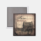 Western Land Scheune Hochzeit speichern das Datum Magnet (Vorderseite/Rückseite)