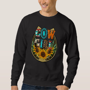 Western Land Sonnenblumen Cowhide Serape Horsesho Sweatshirt