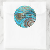 Western Land türkis Wirbel Aquarell Runder Aufkleber (Tasche)