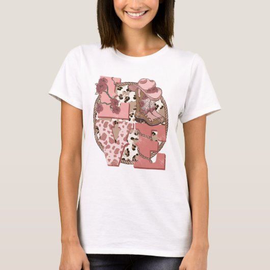 Western Land Valentinstag Liebe T-Shirt (Vorderseite)