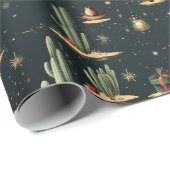 Western Land Weihnachten Rustikale Kakteen Geschenkpapier (Rolleneckpunkt)