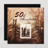 Western Landgut 50 Jahre Hochzeit Einladung (Vorne/Hinten)