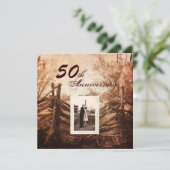 Western Landgut 50 Jahre Hochzeit Einladung (Stehend Vorderseite)