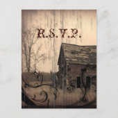 Western Landgut Stallhaltung Hochzeitsreaktion UAW Einladungspostkarte (Vorderseite)