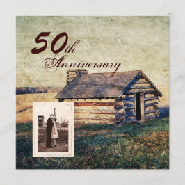 Western Landkabine 50. Hochzeitstag Einladung