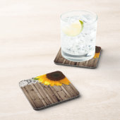 Western-Landsonnenblume barnwood Spitzes rustikale Untersetzer (Rechte Seite)