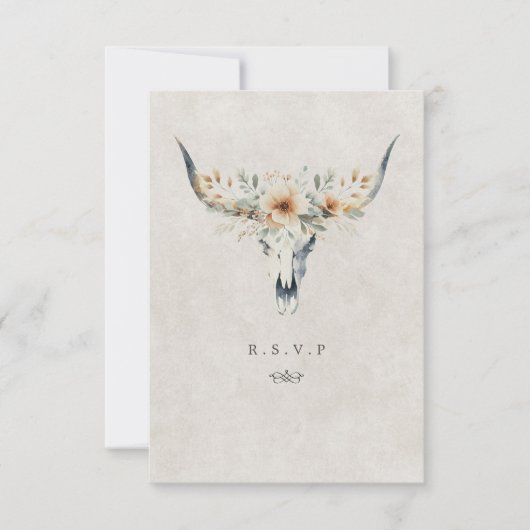 Western-Langkornmöbel Auswahl Hochzeitsfeier RSVP Karte (Vorderseite)