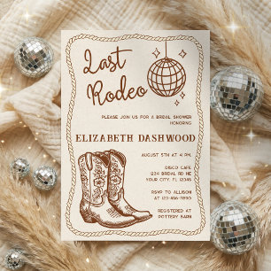 Western Last Rodeo Disco Cowgirl Brautparty Einladung