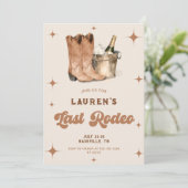 Western Last Rodeo Junggeselinnen-Abschied Einladung (Stehend Vorderseite)